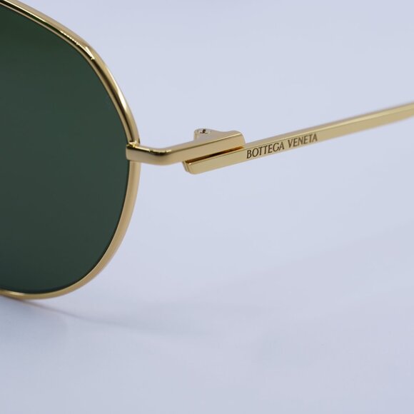 🕶️ New Bottega Veneta BV1302S 003 Sunglasses - Gold Frame, Green Lenses - Picture 8 of 10